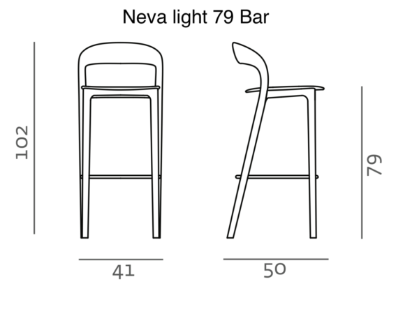 Neva Barstuhl Keine Polsterung H65cm Massivholz – Amerikanisch Walnuss