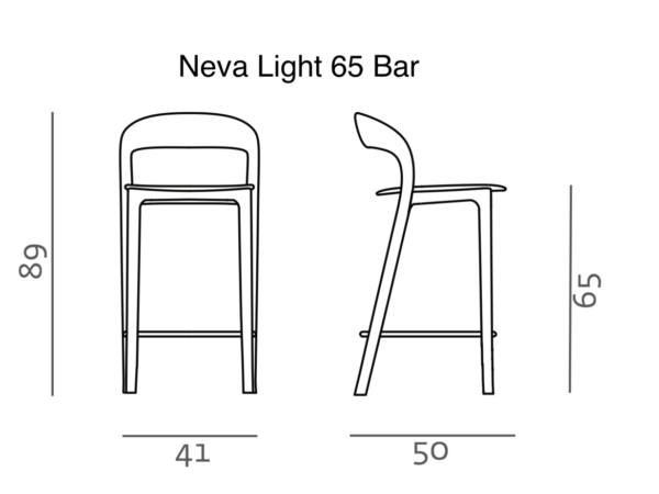 Neva Barstuhl Keine Polsterung H65cm Massivholz – Amerikanisch Walnuss